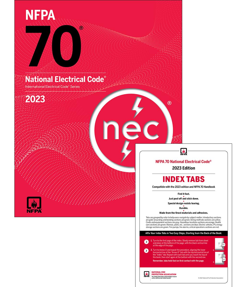 NFPA 70 National electrical code 2023 Paperback with 2023 Ugly’s Electrical Reference with Color coded Tabs